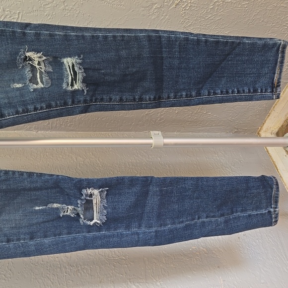 Levi's 711 Skinny Women's Dark Blue Skinny Jeans Distressed Grunge - Picture 7 of 9